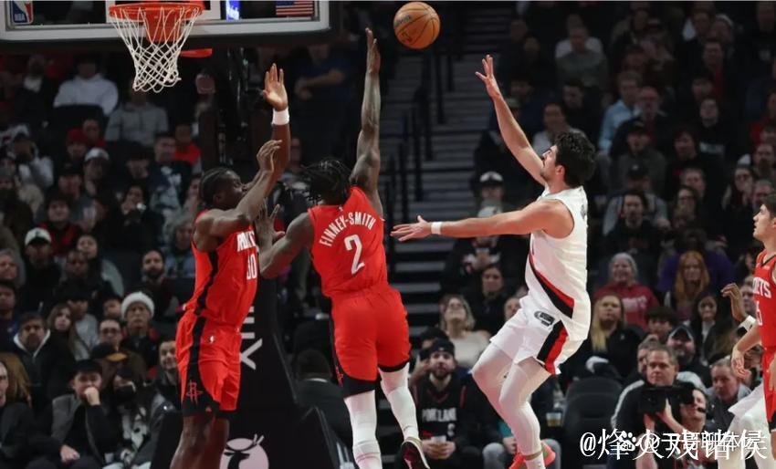 杨瀚森贡献3分3板2助，阿夫迪亚狂砍41分，开拓者1分惊险击败火箭